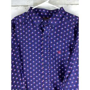 Ariat XXL Shirt Mens Blue Star Texas Long Sleeve Button Up Western Rodeo
